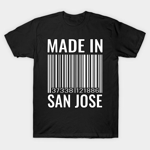 Made In San Jose Barcode T-Shirt by Light Beacon